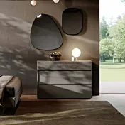 comò moderno grigio e rovere