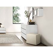 Comò 3 cassetti Rovere Bianco, chiusura rallentata