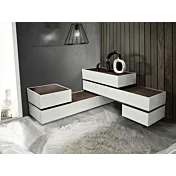 Comò angolare sfalsato, Nuvola frassinato e Teak