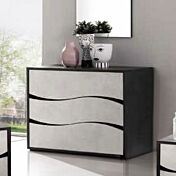 Comò di design grigio resina chiaro e grigio resina scuro