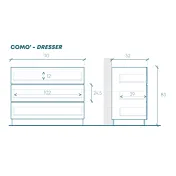 comò 3 cassetti bianco
