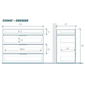 comò 3 cassetti moderno