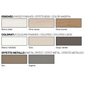 Comò moderno a 3 cassetti con apertura a presa laterale, finitura Bianco Nobilitato