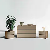 Set comò e comodini, Noce biondo e Oro