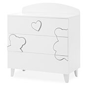 Lettino per neonati Winnie, bianco con decori orsetto