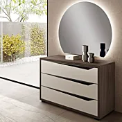 Comò 3 cassetti, Noce vanguard e Corda, L.119 Zenzero Shop