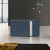 comò moderno laccato blu opaco