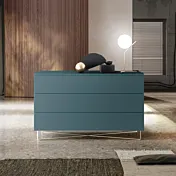 comò laccato blu 3 cassetti