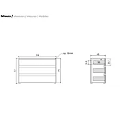 comò 3 cassetti spatolato bronzo