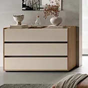 Comò 3 cassetti, Noce biondo e Orzo, L.114 H.77