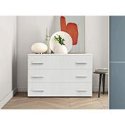 Set moderno comò e comodini in finitura in finitura Rovere Bianco