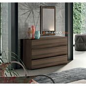 Comò largo moderno con 3 cassetti  di alta qualità in finitura Quercia brown