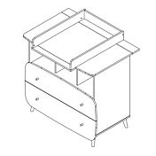 Mobile fasciatoio Nemo, finitura Rovere e Carta da zucchero