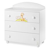 Culla neonati Melman bianca con ruote e decori colorati