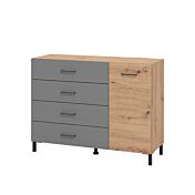 comò rovere oak e grigio