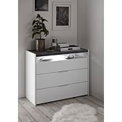 comò a 2 cassetti bianco