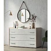 Comò moderno in finitura Noce brina e Cemento artico