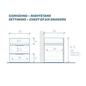 comodini alti 3 cassetti