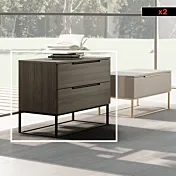 comodino rovere grigio