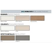 Coppia di Comodini moderni a 2 cassetti con apertura a presa laterale, finitura Bianco Nobilitato