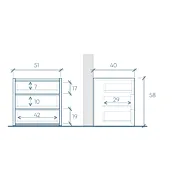 comodini 3 cassetti mercure