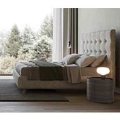 Coppia di comodini di design finitura nobilitato Teak 