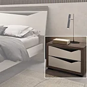 Comodino 2 cassetti, Noce vanguard e Corda, L.54 Zenzero Shop