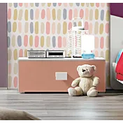 comodino 1 cassetto rosa