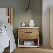 Camera da letto moderna in finitura Sabbia e Rovere