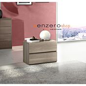 Comodino moderno con 2 cassetti  di alta qualità in finitura Olmo