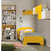 Letto singolo Eco per camerette in finitura Girasole