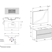 mobile da bagno rovere rigato
