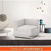 Divanetto angolare per divani componibili, finitura bianco