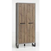 Armadietto ingresso industry, 2 ante finitura rovere invecchiato