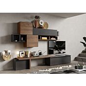 Elegante e funzionale Parete attrezzata finitura Lava e Mercure