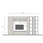 misure specifiche parete con libreria 