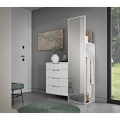 Mobile da ingresso moderno Bianco con specchio e cassetti