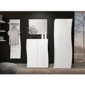 Ingresso moderno composto da scarpiera 2 ante, guardaroba e appendiabiti