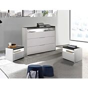 set comodini e comò bianco