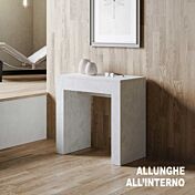 Consolle allungabile, Bianco spatolato, made in Italy