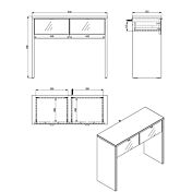 Consolle ingresso a 2 cassetti, finitura Grigio e Rovere