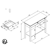 Consolle da ingresso con 2 cassetti, finitura Grigio antracite