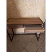 Economico e moderno Mobile da ingresso in finitura Antracite e Rovere Nodato