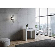 Consolle salvaspazio allungabile, finitura Bianco spatolato, Made in Italy