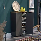 Scarpiera alta 2 ante Antracite lucido con piano Rovere miele