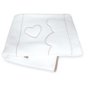 Lettino per neonati Winnie, bianco e choco con decori orsetto