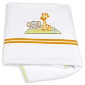 Culla neonati Melman bianca con ruote e decori colorati