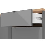 Credenza per soggiorno moderna, finitura Grigio grafite e Rovere