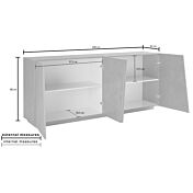 Madia credenza 4 ante bianco lucido