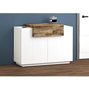 Madia multiuso bianca e pero, 2 ante e una ribalta